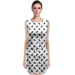 Fly Phot Motif Seamless Black And White Pattern Classic Sleeveless Midi Dress