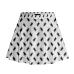 Fly Phot Motif Seamless Black And White Pattern Mini Flare Skirt