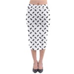 Fly Phot Motif Seamless Black And White Pattern Midi Pencil Skirt