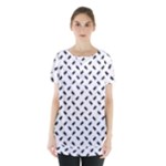 Fly Phot Motif Seamless Black And White Pattern Skirt Hem Sports Top