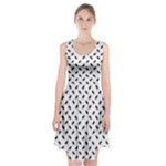 Fly Phot Motif Seamless Black And White Pattern Racerback Midi Dress