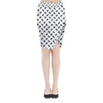 Fly Phot Motif Seamless Black And White Pattern Midi Wrap Pencil Skirt