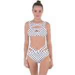 Fly Phot Motif Seamless Black And White Pattern Bandaged Up Bikini Set 