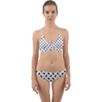 Fly Phot Motif Seamless Black And White Pattern Wrap Around Bikini Set