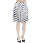 Fly Phot Motif Seamless Black And White Pattern Pleated Skirt