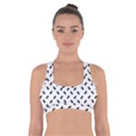 Fly Phot Motif Seamless Black And White Pattern Cross Back Sports Bra