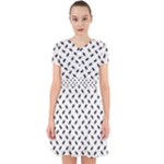 Fly Phot Motif Seamless Black And White Pattern Adorable in Chiffon Dress