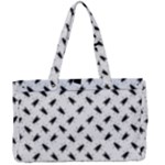 Fly Phot Motif Seamless Black And White Pattern Canvas Work Bag