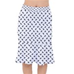 Fly Phot Motif Seamless Black And White Pattern Short Mermaid Skirt