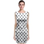 Fly Phot Motif Seamless Black And White Pattern Sleeveless Velvet Midi Dress