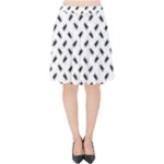 Fly Phot Motif Seamless Black And White Pattern Velvet High Waist Skirt