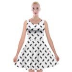 Fly Phot Motif Seamless Black And White Pattern Velvet Skater Dress