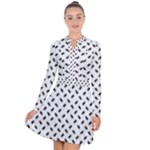 Fly Phot Motif Seamless Black And White Pattern Long Sleeve Panel Dress