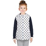 Fly Phot Motif Seamless Black And White Pattern Kids  Hooded Puffer Vest