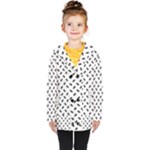 Fly Phot Motif Seamless Black And White Pattern Kids  Double Breasted Button Coat