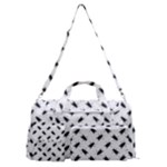 Fly Phot Motif Seamless Black And White Pattern Sports Gym Duffle Bag with Shoe Compartment