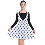 Fly Phot Motif Seamless Black And White Pattern Plunge Pinafore Dress