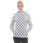 Fly Phot Motif Seamless Black And White Pattern Women s Hooded Pullover