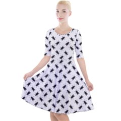 Quarter Sleeve A-Line Dress 