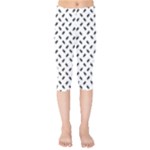 Fly Phot Motif Seamless Black And White Pattern Kids  Capri Leggings 