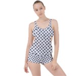 Fly Phot Motif Seamless Black And White Pattern Boyleg Tankini Set 