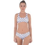 Fly Phot Motif Seamless Black And White Pattern Criss Cross Bikini Set