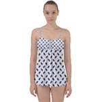 Fly Phot Motif Seamless Black And White Pattern Babydoll Tankini Set