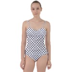 Fly Phot Motif Seamless Black And White Pattern Sweetheart Tankini Set