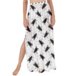 Fly Phot Motif Seamless Black And White Pattern Maxi Chiffon Tie-Up Sarong