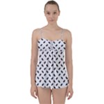 Fly Phot Motif Seamless Black And White Pattern Babydoll Tankini Top