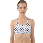 Fly Phot Motif Seamless Black And White Pattern Back Web Sports Bra