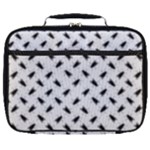 Fly Phot Motif Seamless Black And White Pattern Full Print Lunch Bag