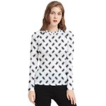 Fly Phot Motif Seamless Black And White Pattern Women s Long Sleeve Rash Guard