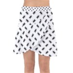 Fly Phot Motif Seamless Black And White Pattern Wrap Front Skirt