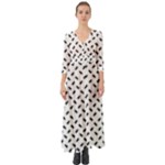 Fly Phot Motif Seamless Black And White Pattern Button Up Boho Maxi Dress