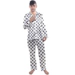 Fly Phot Motif Seamless Black And White Pattern Men s Long Sleeve Satin Pajamas Set