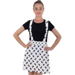 Fly Phot Motif Seamless Black And White Pattern Velvet Suspender Skater Skirt