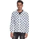 Fly Phot Motif Seamless Black And White Pattern Men s High Neck Windbreaker