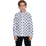 Fly Phot Motif Seamless Black And White Pattern Kids  High Neck Windbreaker