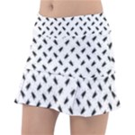 Fly Phot Motif Seamless Black And White Pattern Classic Tennis Skirt