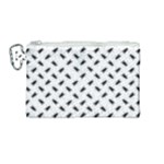 Fly Phot Motif Seamless Black And White Pattern Canvas Cosmetic Bag (Medium)