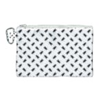 Fly Phot Motif Seamless Black And White Pattern Canvas Cosmetic Bag (Large)