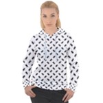 Fly Phot Motif Seamless Black And White Pattern Women s Overhead Hoodie