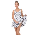 Fly Phot Motif Seamless Black And White Pattern Inside Out Casual Dress