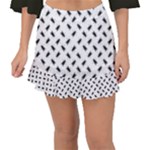 Fly Phot Motif Seamless Black And White Pattern Fishtail Mini Chiffon Skirt