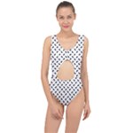 Fly Phot Motif Seamless Black And White Pattern Center Cut Out Swimsuit