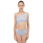 Fly Phot Motif Seamless Black And White Pattern Spliced Up Two Piece Swimsuit