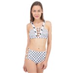 Fly Phot Motif Seamless Black And White Pattern Cage Up Bikini Set