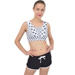 Fly Phot Motif Seamless Black And White Pattern V-Back Sports Bra