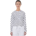 Fly Phot Motif Seamless Black And White Pattern Women s Slouchy Sweat